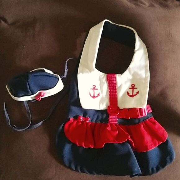 Tiny Dog Sailor Suit with Hat - Picture 1 of 12
